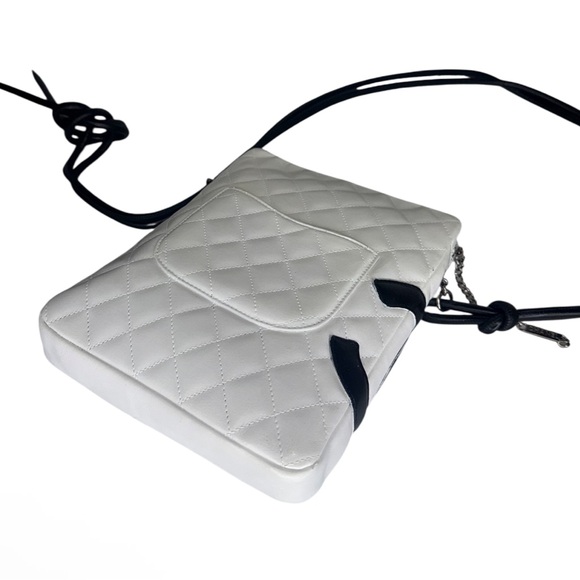 CHANEL Cambon Line White/Black CC Logo Leather Shoulder Bag - Picture 8 of 15